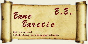 Bane Baretić vizit kartica